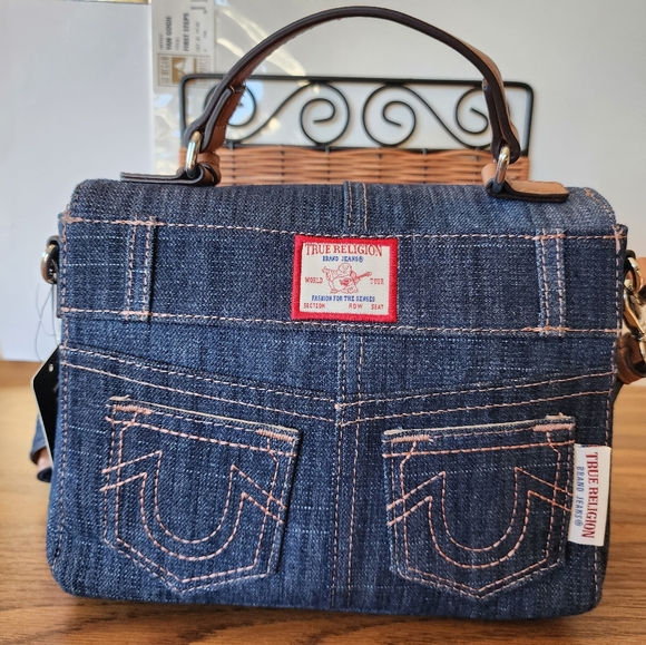 True religion brand jeans denim bag - Picture 3 of 6